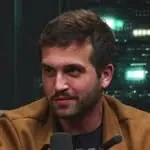 Rafa Voss durante gravação de podcast